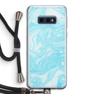 CaseCompany Waterverf blauw: Samsung Galaxy S10e Transparant Hoesje met koord