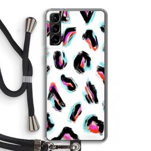 CaseCompany Cheetah color: Samsung Galaxy S21 Plus Transparant Hoesje met koord