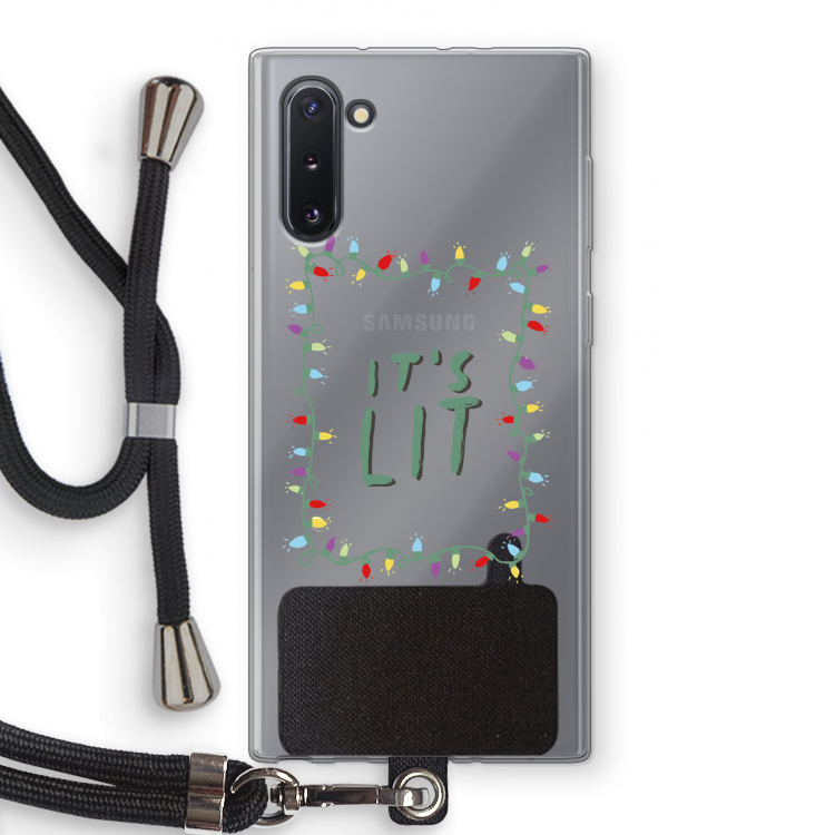 CaseCompany It's Lit: Samsung Galaxy Note 10 Transparant Hoesje met koord