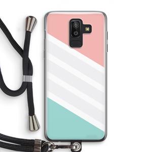 CaseCompany Strepen pastel: Samsung Galaxy J8 (2018) Transparant Hoesje met koord