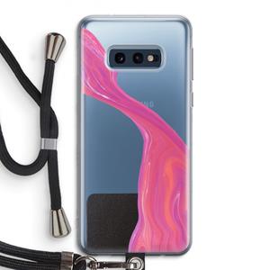 CaseCompany Paarse stroom: Samsung Galaxy S10e Transparant Hoesje met koord
