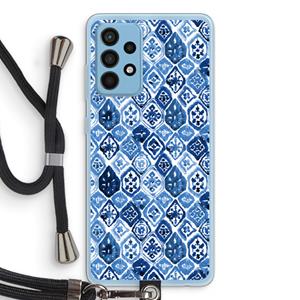 CaseCompany Blauw motief: Samsung Galaxy A52 Transparant Hoesje met koord