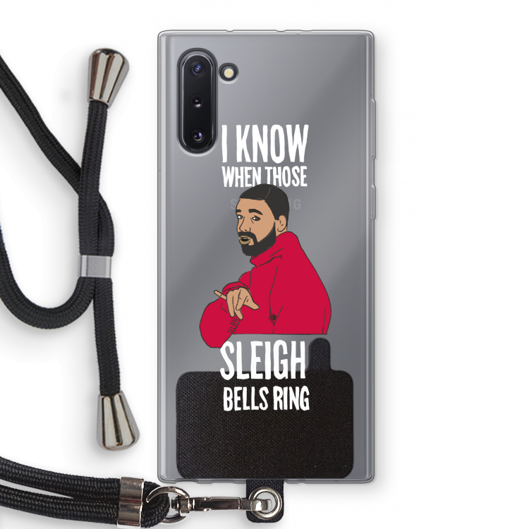 CaseCompany Sleigh Bells Ring: Samsung Galaxy Note 10 Transparant Hoesje met koord