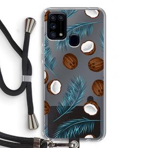CaseCompany Kokosnoot roze: Samsung Galaxy M31 Transparant Hoesje met koord