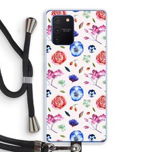 CaseCompany Bloemetjes: Samsung Galaxy Note 10 Lite Transparant Hoesje met koord