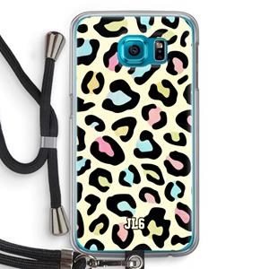 CaseCompany Leopard pattern: Samsung Galaxy S6 Transparant Hoesje met koord