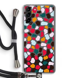 CaseCompany Colored Giraffe: Samsung Galaxy S21 Plus Transparant Hoesje met koord