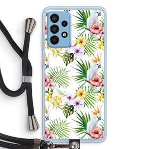 CaseCompany Gele kuif: Samsung Galaxy A52 Transparant Hoesje met koord