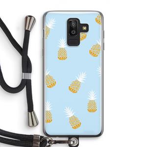 CaseCompany Ananasjes: Samsung Galaxy J8 (2018) Transparant Hoesje met koord
