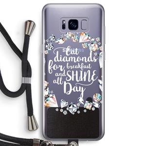 CaseCompany Diamonds: Samsung Galaxy S8 Transparant Hoesje met koord