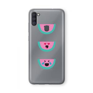 CaseCompany Smiley watermeloen: Samsung Galaxy A11 Transparant Hoesje