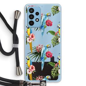 CaseCompany Kleurrijke papegaaien: Samsung Galaxy A52 Transparant Hoesje met koord