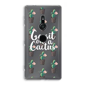 CaseCompany Cactus quote: Sony Xperia XZ2 Transparant Hoesje