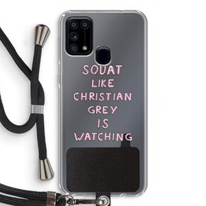 CaseCompany Christian Grey: Samsung Galaxy M31 Transparant Hoesje met koord