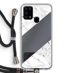 CaseCompany Biggest stripe: Samsung Galaxy M31 Transparant Hoesje met koord
