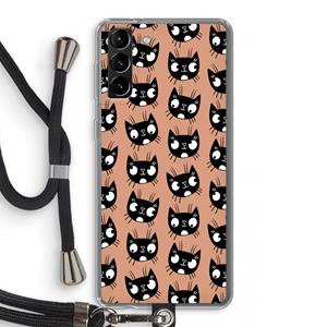 CaseCompany Kat: Samsung Galaxy S21 Plus Transparant Hoesje met koord