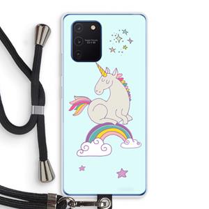 CaseCompany Regenboog eenhoorn: Samsung Galaxy Note 10 Lite Transparant Hoesje met koord