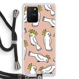 CaseCompany Papegaai: Samsung Galaxy S10 Lite Transparant Hoesje met koord