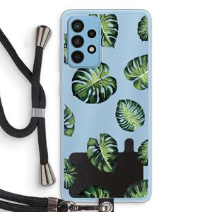 CaseCompany Tropische bladeren: Samsung Galaxy A52 Transparant Hoesje met koord