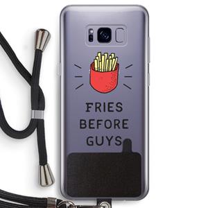 CaseCompany Fries before guys: Samsung Galaxy S8 Transparant Hoesje met koord
