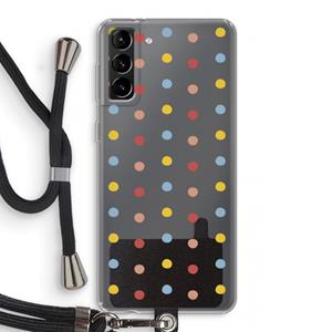 CaseCompany Bollen: Samsung Galaxy S21 Plus Transparant Hoesje met koord