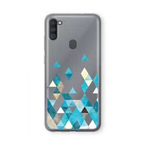 CaseCompany Gekleurde driehoekjes blauw: Samsung Galaxy A11 Transparant Hoesje