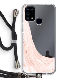 CaseCompany Peach bath: Samsung Galaxy M31 Transparant Hoesje met koord
