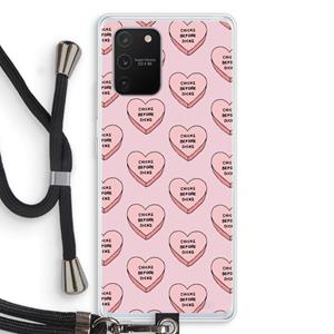 CaseCompany Chicks before dicks: Samsung Galaxy S10 Lite Transparant Hoesje met koord