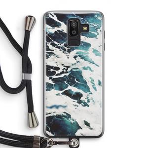 CaseCompany Golven: Samsung Galaxy J8 (2018) Transparant Hoesje met koord