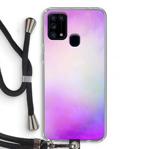 CaseCompany Clouds pastel: Samsung Galaxy M31 Transparant Hoesje met koord