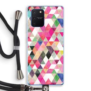 CaseCompany Gekleurde driehoekjes: Samsung Galaxy Note 10 Lite Transparant Hoesje met koord