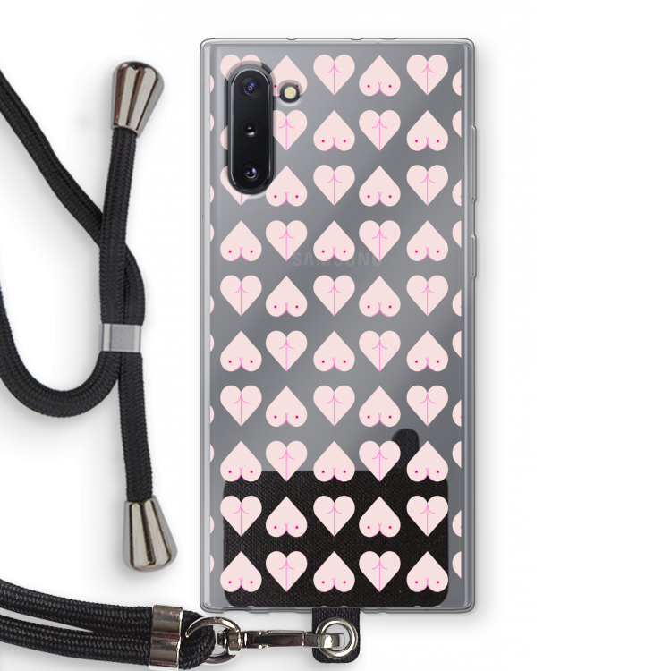 CaseCompany Ass 'n Titties: Samsung Galaxy Note 10 Transparant Hoesje met koord