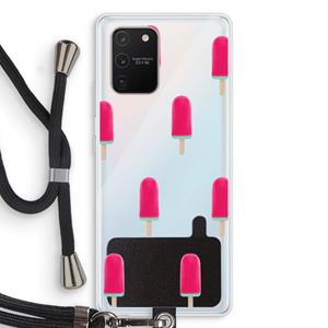 CaseCompany Waterijsje: Samsung Galaxy S10 Lite Transparant Hoesje met koord