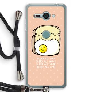 CaseCompany Sleep All Day: Sony Xperia XZ2 Compact Transparant Hoesje met koord