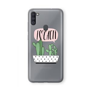 CaseCompany I love cacti: Samsung Galaxy A11 Transparant Hoesje