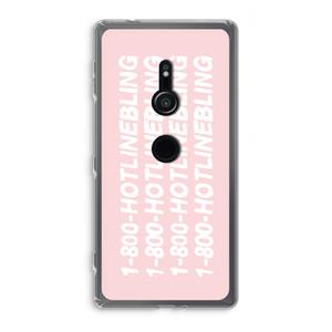 CaseCompany Hotline bling pink: Sony Xperia XZ2 Transparant Hoesje