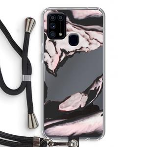 CaseCompany Roze stroom: Samsung Galaxy M31 Transparant Hoesje met koord