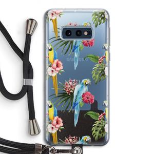 CaseCompany Kleurrijke papegaaien: Samsung Galaxy S10e Transparant Hoesje met koord