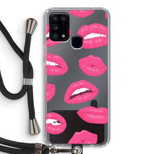 CaseCompany Bite my lip: Samsung Galaxy M31 Transparant Hoesje met koord