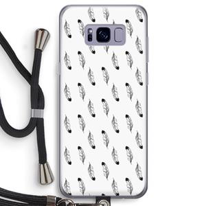 CaseCompany Pluimen: Samsung Galaxy S8 Transparant Hoesje met koord