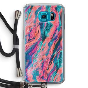 CaseCompany Electric Times: Samsung Galaxy S6 Transparant Hoesje met koord