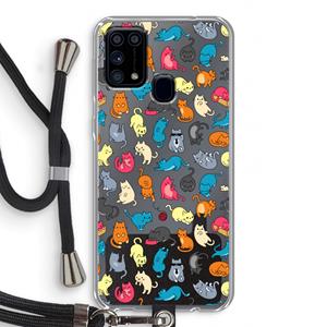 CaseCompany Kleurrijke katten: Samsung Galaxy M31 Transparant Hoesje met koord