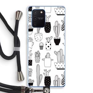 CaseCompany Cactusmotief: Samsung Galaxy Note 10 Lite Transparant Hoesje met koord