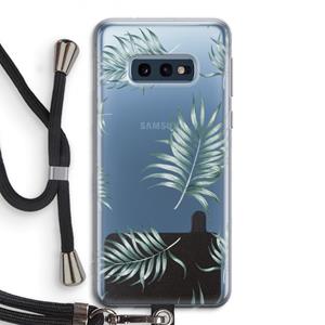 CaseCompany Simple leaves: Samsung Galaxy S10e Transparant Hoesje met koord