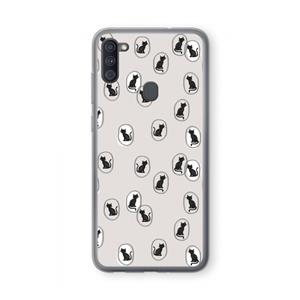 CaseCompany Miauw: Samsung Galaxy A11 Transparant Hoesje