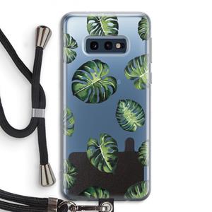 CaseCompany Tropische bladeren: Samsung Galaxy S10e Transparant Hoesje met koord