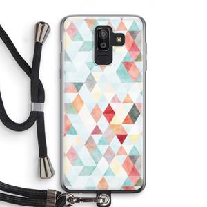 CaseCompany Gekleurde driehoekjes pastel: Samsung Galaxy J8 (2018) Transparant Hoesje met koord