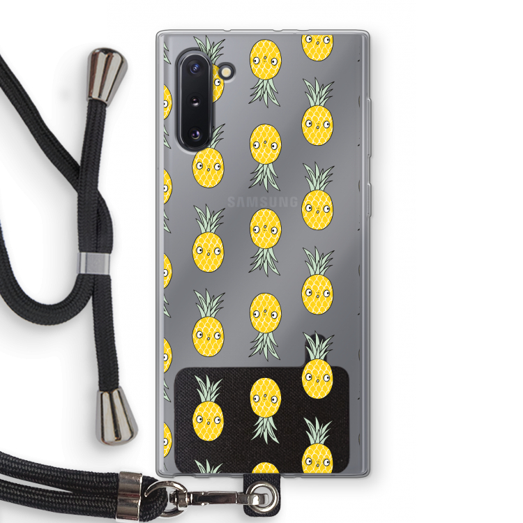 CaseCompany Ananas: Samsung Galaxy Note 10 Transparant Hoesje met koord