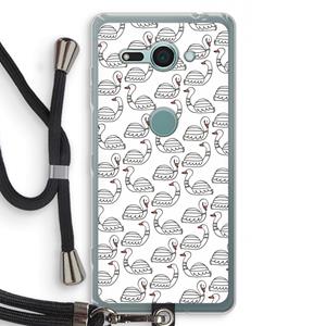 CaseCompany Zwanen: Sony Xperia XZ2 Compact Transparant Hoesje met koord