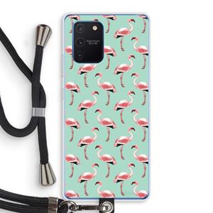 CaseCompany Flamingoprint groen: Samsung Galaxy Note 10 Lite Transparant Hoesje met koord